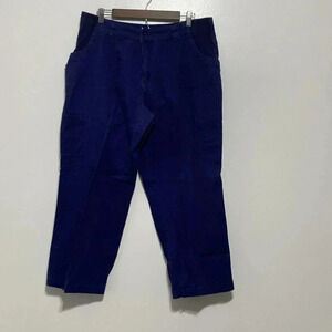 Woman Within Pants Womens Plus 18WP Classic Fit Blue Straight Slacks